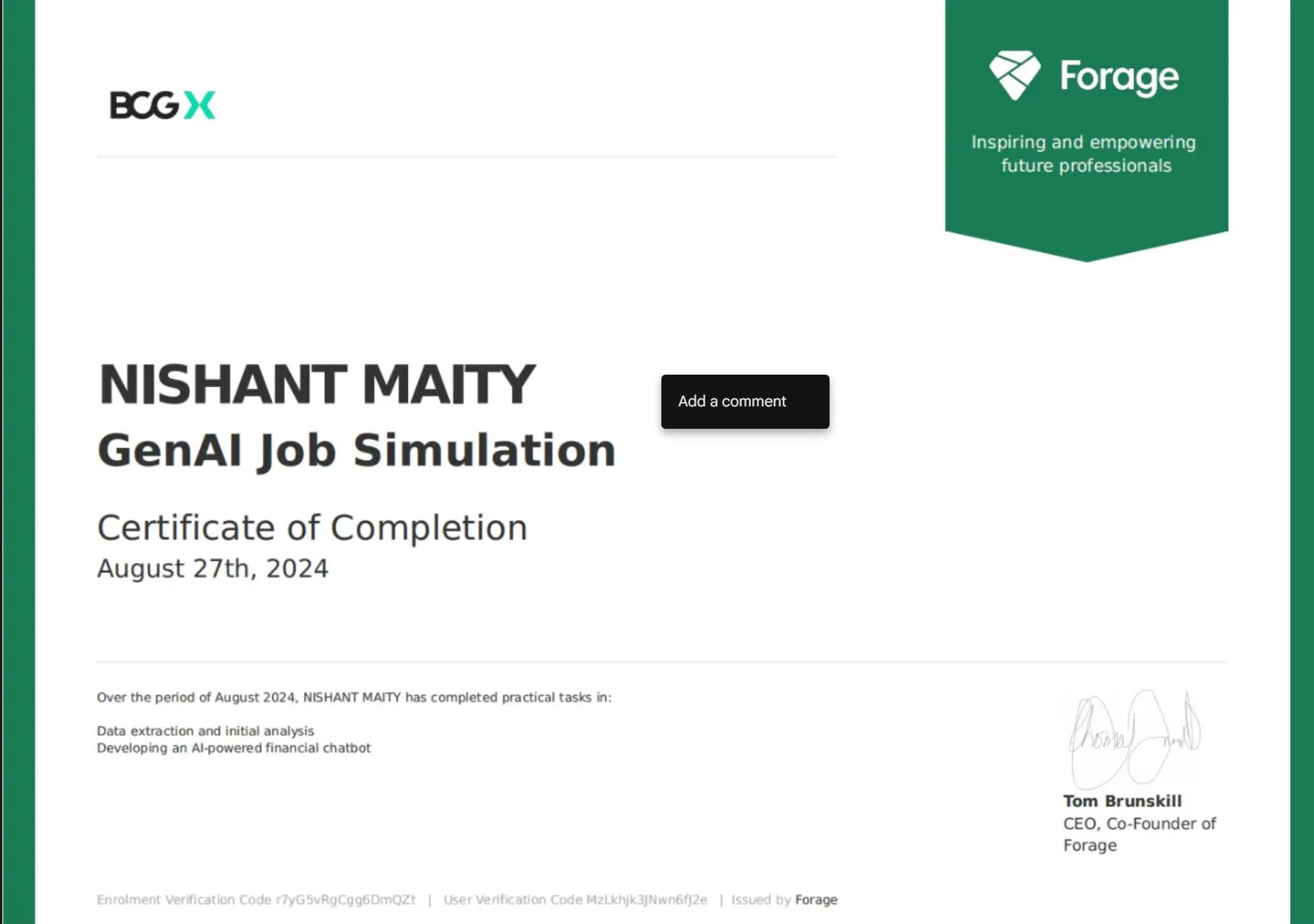 Generative AI Job Simulation Certificate